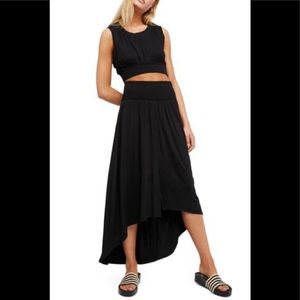 Free people morning side crop top hi/lo skirt